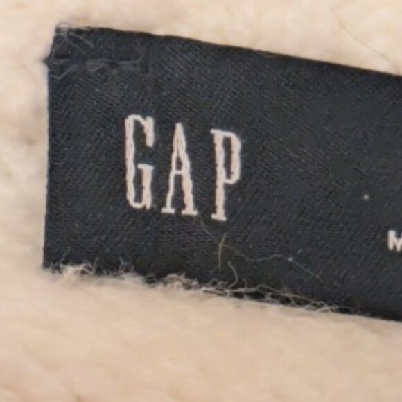 GAP CashSoft Crew Long Sleeve Womens Medium 6 Button Front Ivory Frost - Picture 10 of 14